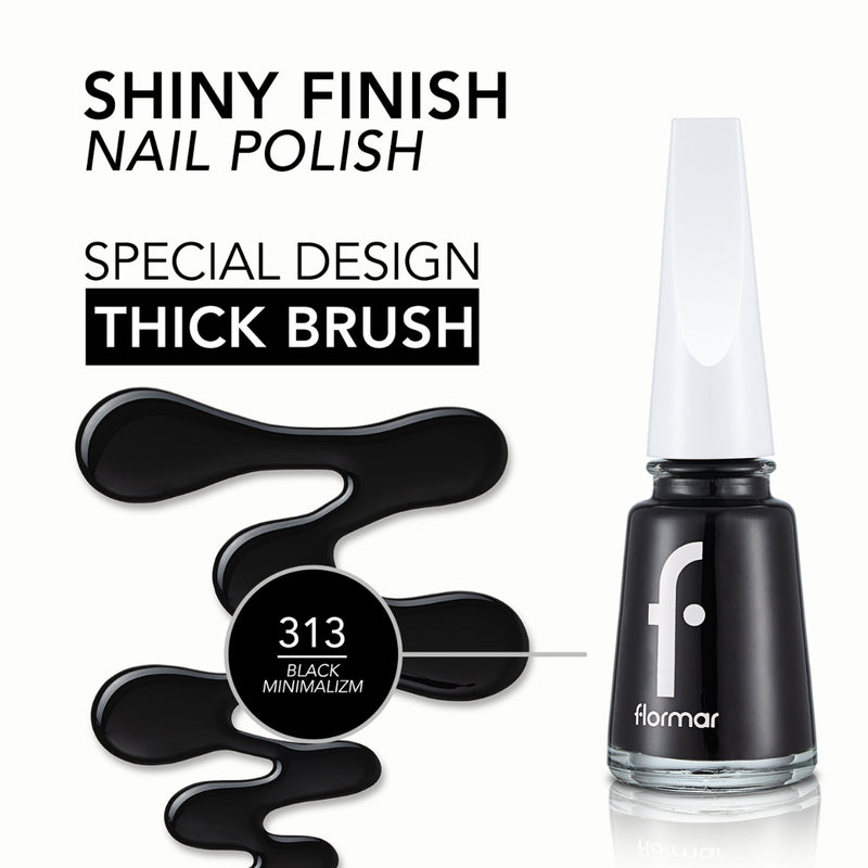 Flormar Nail Enamel 313 Black Minimalism 11ml