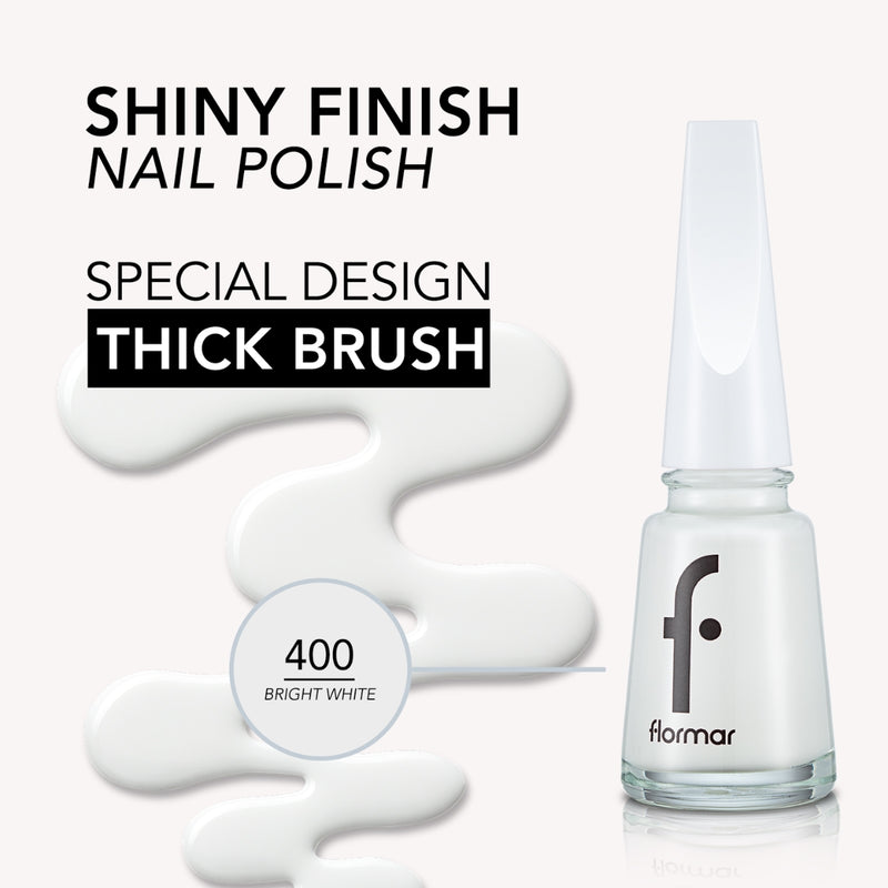 Flormar Nail Enamel 400 Bright White 11ml