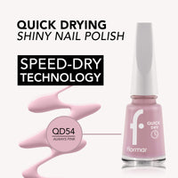 Flormar Quick Dry Nail Enamel QD54 Always Pink 11ml