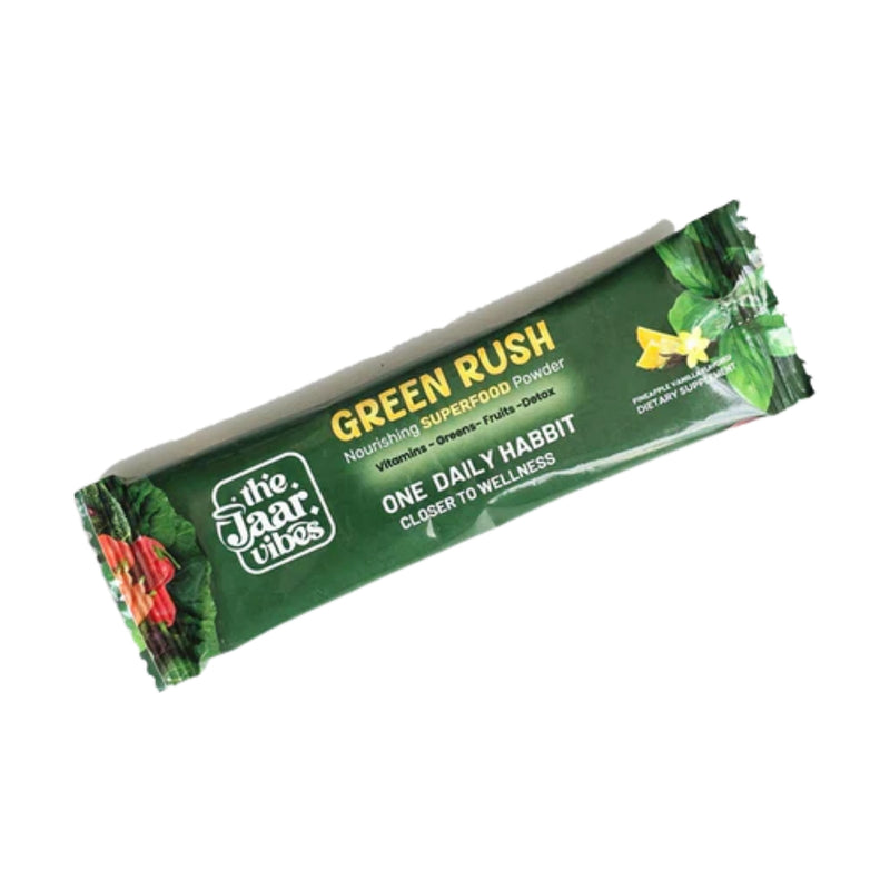 The Jaar Vibes Green Rush Superfood Powder 20 Sachets