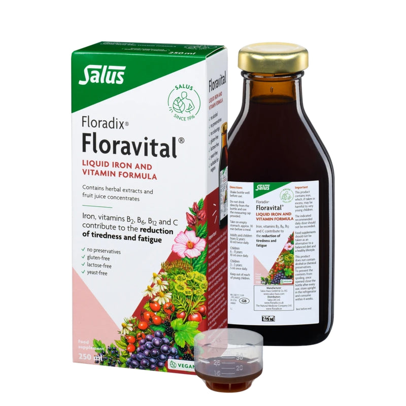 Salus Floradix Floravital Liquid Iron & Vitamin Vegan Formula 250ml