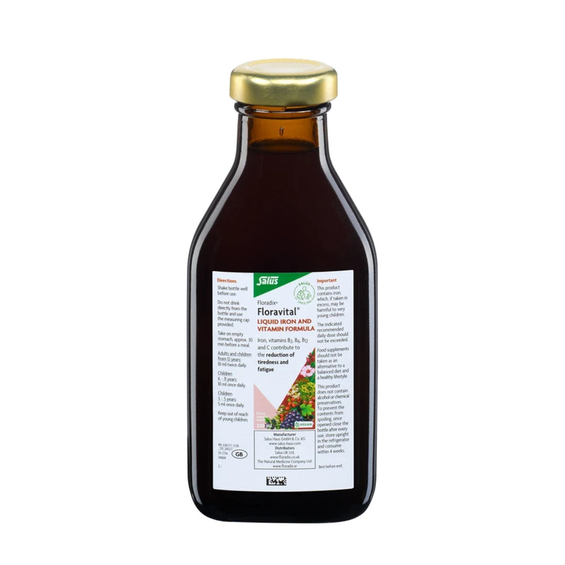 Salus Floradix Floravital Liquid Iron & Vitamin Vegan Formula 250ml