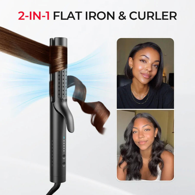 Tymo Airflow 2 In 1 Hair Curler & Straightener Black