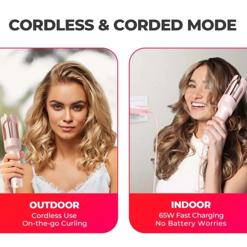 Tymo Curlgo Cordless Auto Curling Iron Pink