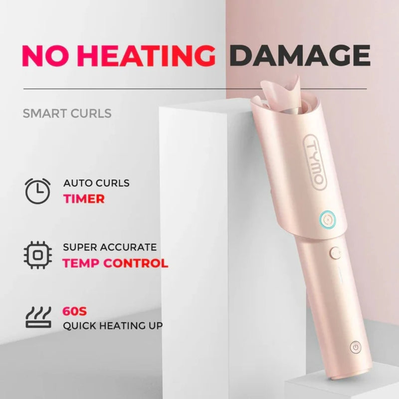Tymo Curlgo Cordless Auto Curling Iron Pink