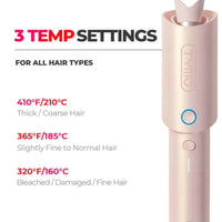 Tymo Curlgo Cordless Auto Curling Iron Pink