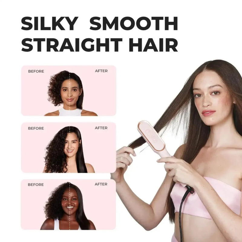 Tymo Ring Hair Straightening Brush Pink