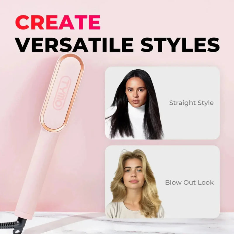 Tymo Ring Hair Straightening Brush Pink