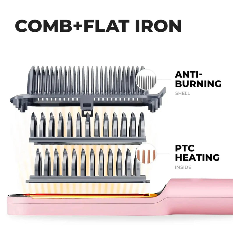 Tymo Ring Hair Straightening Brush Pink