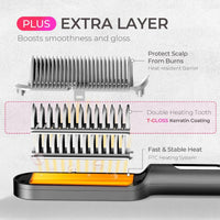 Tymo Ring Plus Hair Straightening Brush Black