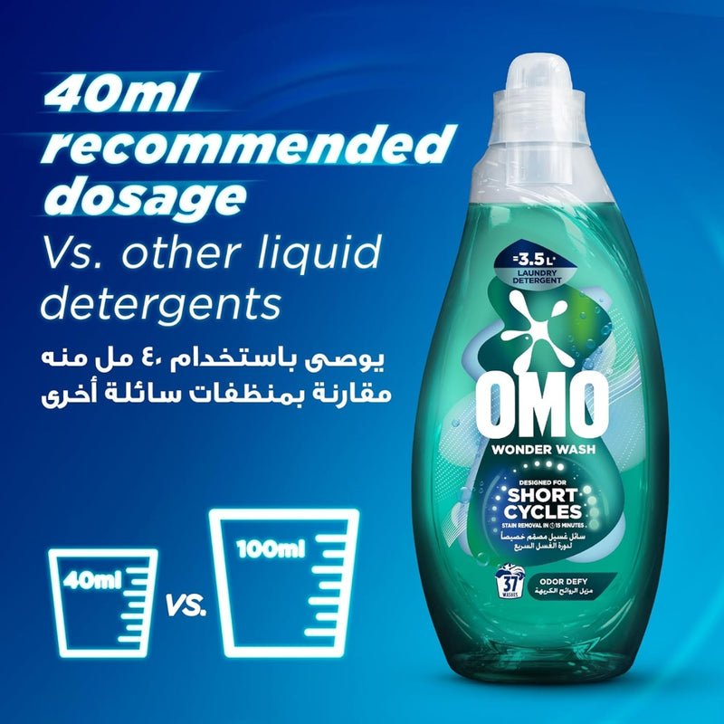 OMO Wonder Wash Laundry Detergent Liquid Odor Defy 1.48kg