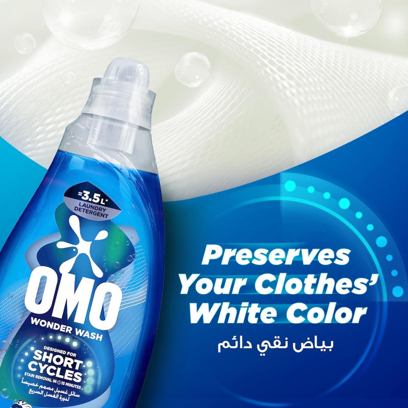 OMO Wonder Wash Laundry Detergent Liquid Ultra White 1.48kg