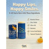 Clean & Pure Lip Balm Manuka Honey & Zinc SPF15 6g