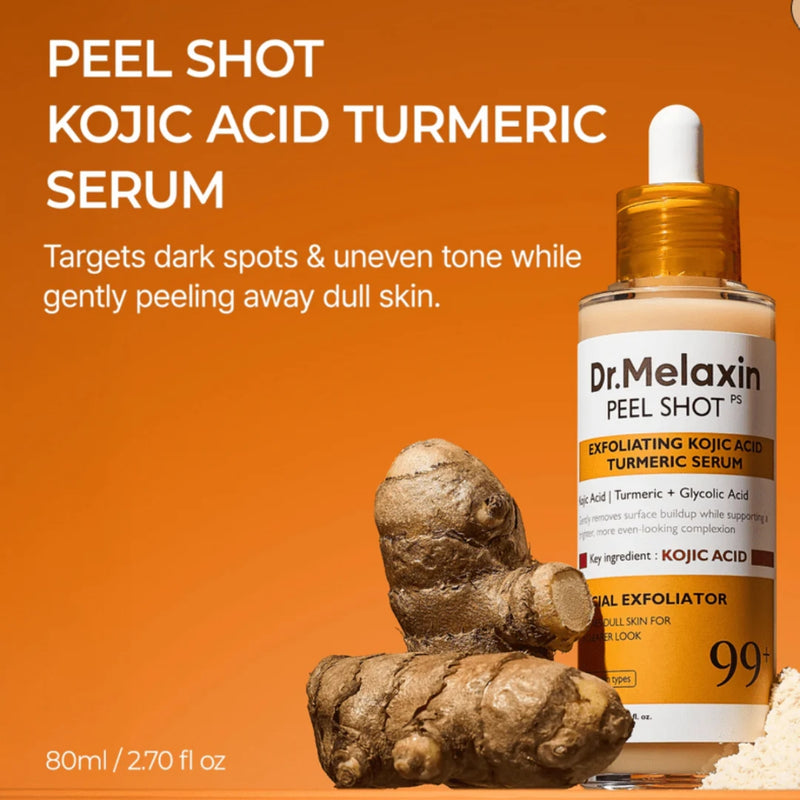 Dr Melaxin Peel Shot Exfoliating Kojic Acid Turmeric Serum 80ml