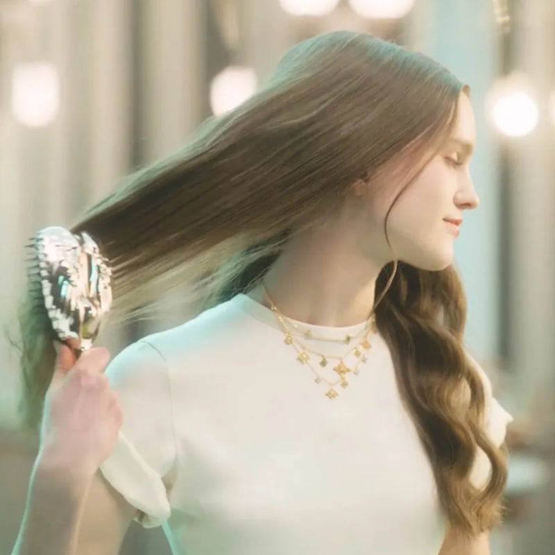 Tangle Angel Professional Detangling Hair Brush Chrome White 22354 Large
