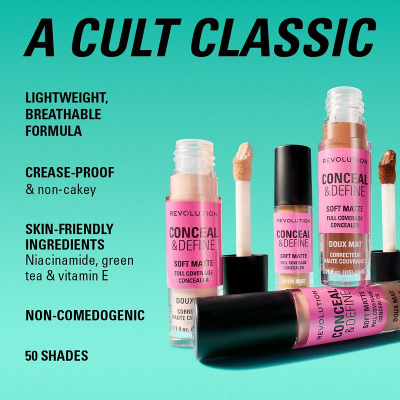 Revolution Makeup Conceal & Define Full Coverage Concealer C8C 4g