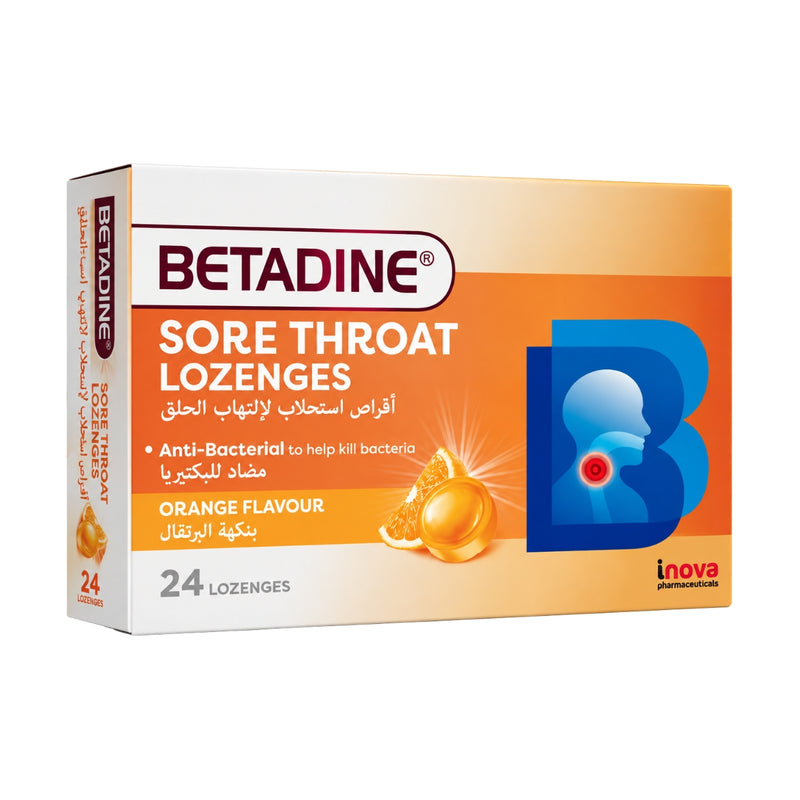 Betadine Sore Throat Orange 24 Lozenges