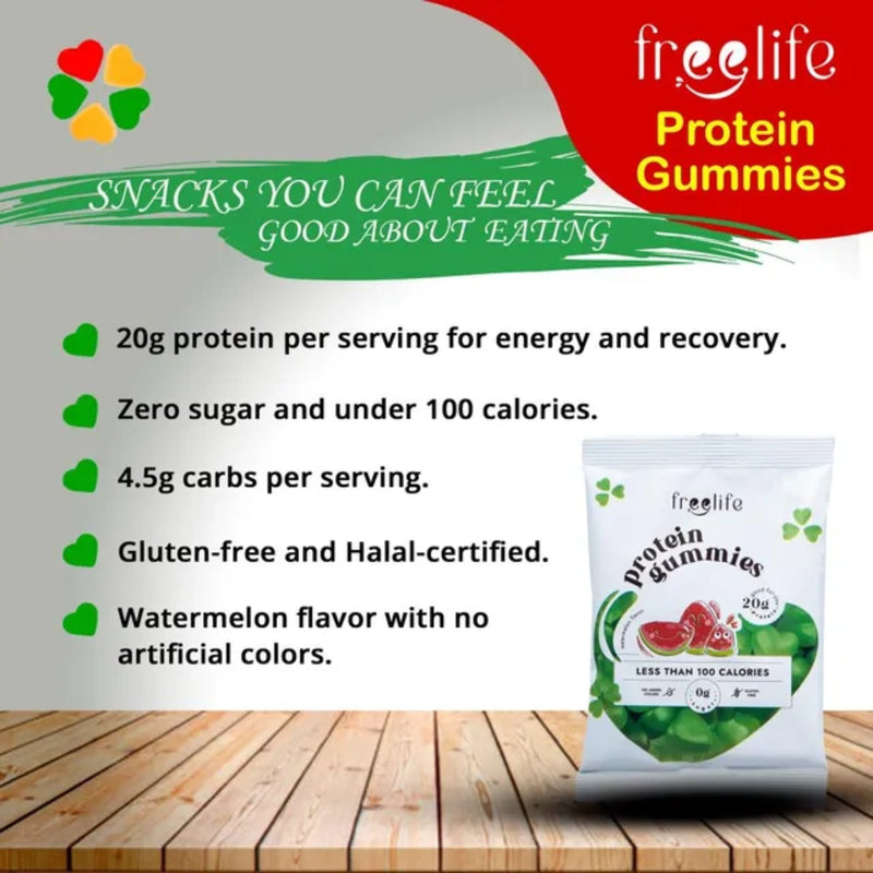 Free Life Protein Gummies Watermelon 32g