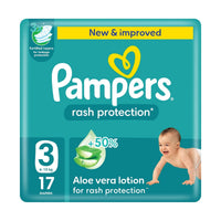 Pampers Diapers Rash Protection Taped Size 3 (6-10kg) 17 Pieces