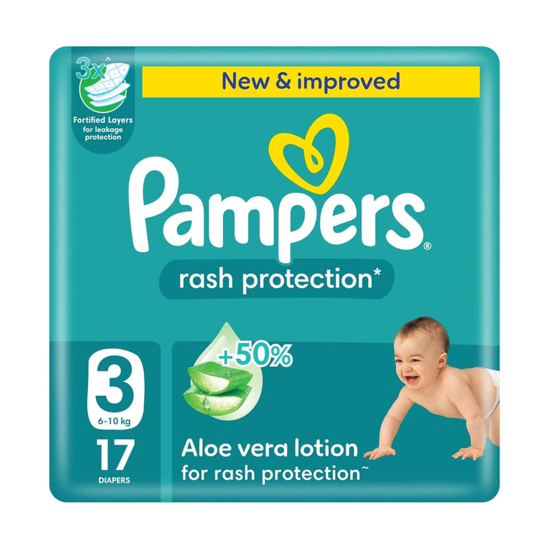 Pampers Diapers Rash Protection Taped Size 3 (6-10kg) 17 Pieces