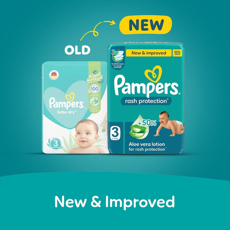 Pampers Diapers Rash Protection Taped Size 3 (6-10kg) 17 Pieces
