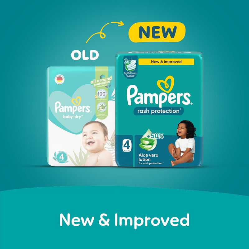 Pampers Diapers Rash Protection Taped Size 4 (9-14kg) 16 Pieces