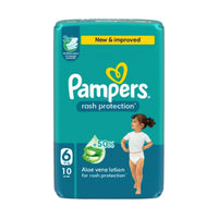 Pampers Diapers Rash Protection Taped Size 6 (13+kg) 10 Pieces