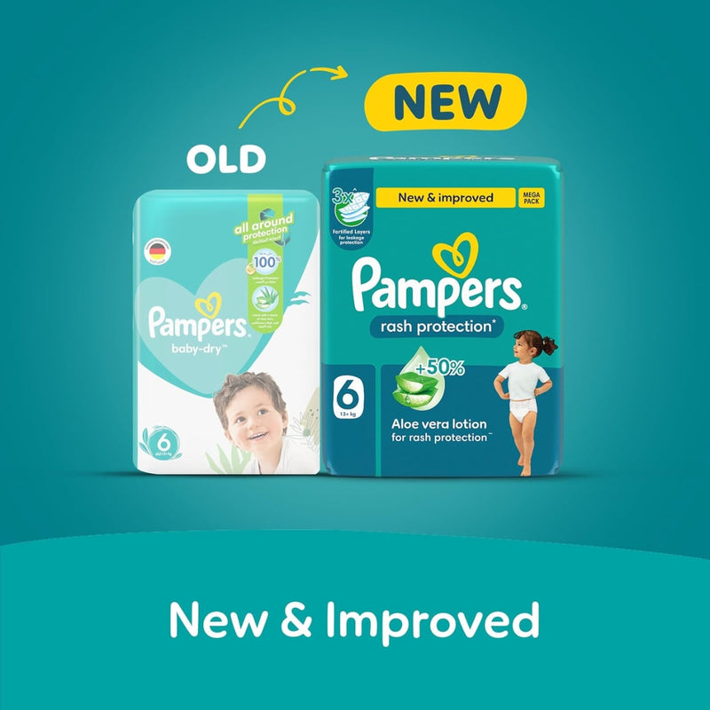 Pampers Diapers Rash Protection Taped Size 6 (13+kg) 10 Pieces