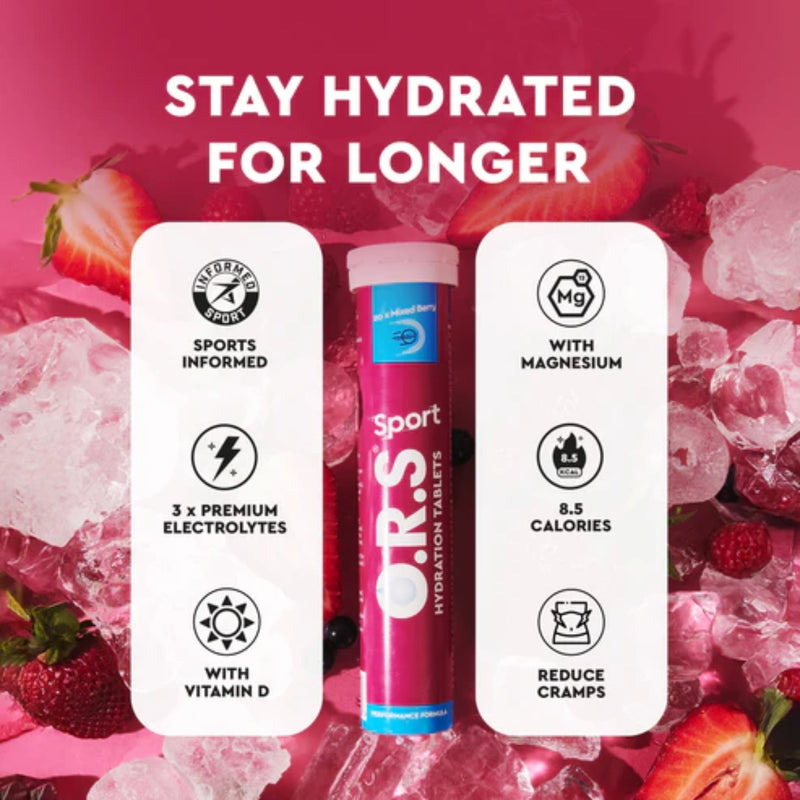 ORS Hydration Sport Mixed Berry 20 Effervescent Tablets