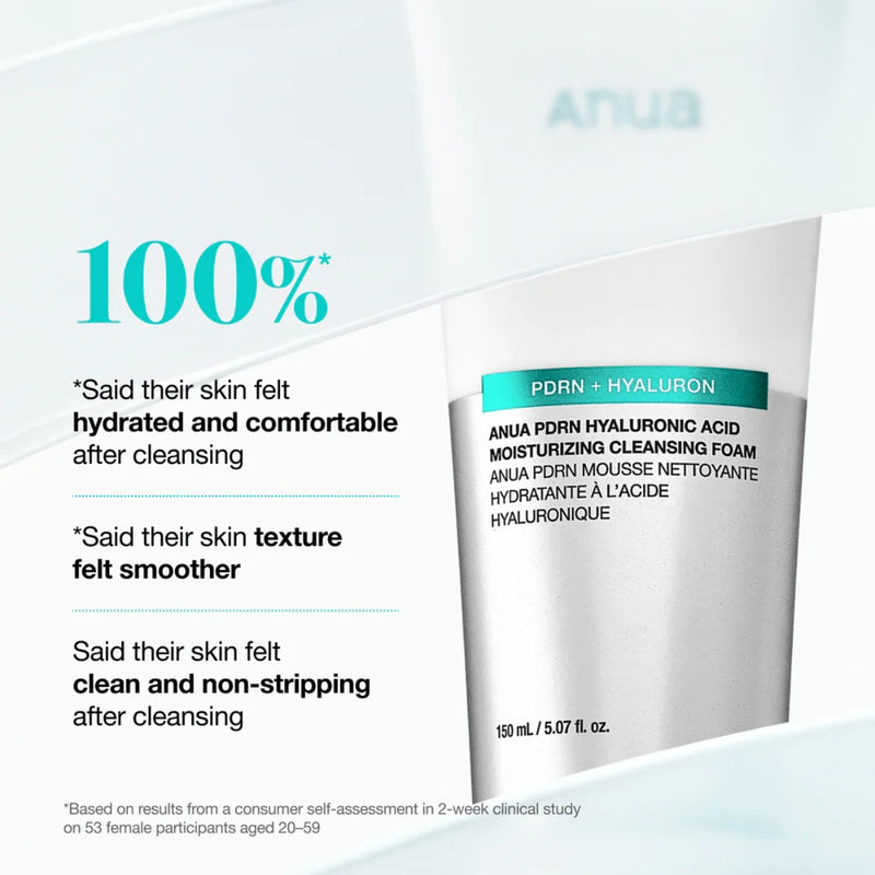 Anua PDRN Hyaluronic Acid Moisturizing Cleansing Foam 150ml