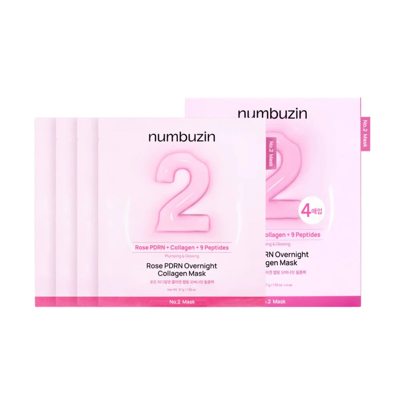 Numbuzin PDRN 2 Rose Overnight Collagen Mask 4 Pieces