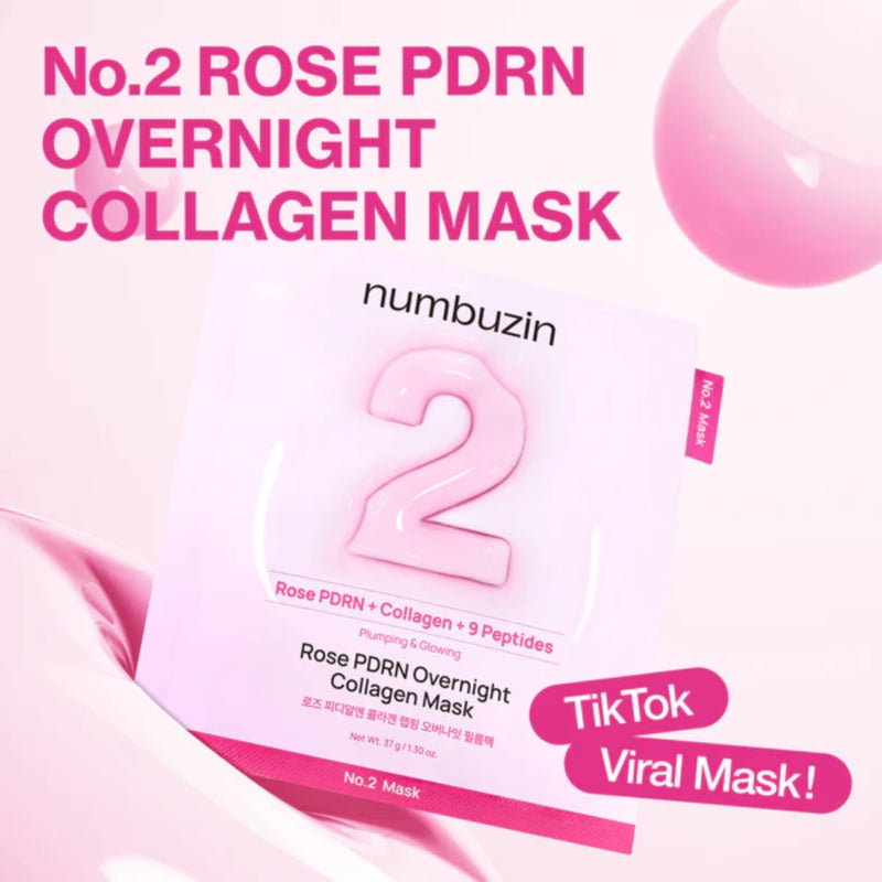 Numbuzin PDRN 2 Rose Overnight Collagen Mask 4 Pieces