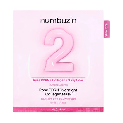Numbuzin PDRN 2 Rose Overnight Collagen Mask 4 Pieces