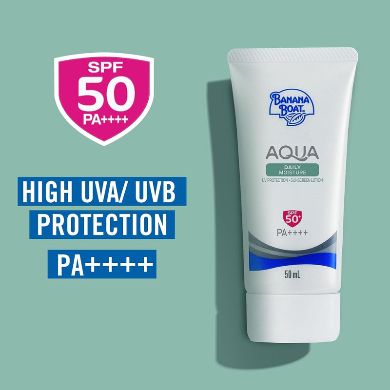 Banana Boat Aqua Daily Moisture UV Protection Sunscreen Lotion SPF50+ 50ml