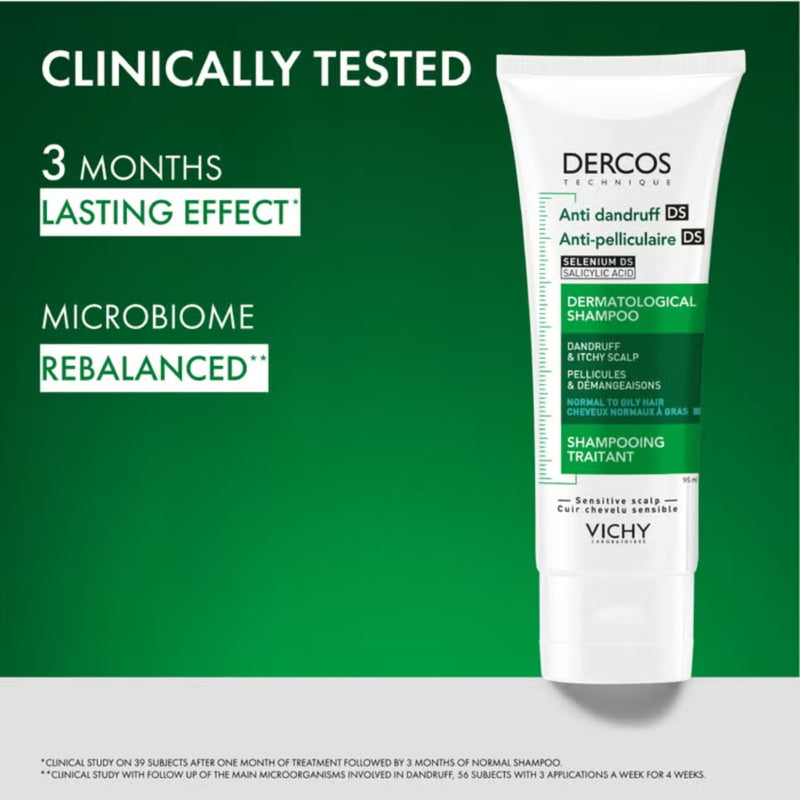 Vichy Dercos Anti-Dandruff DS Shampoo For Normal To Oily Hair 95ml