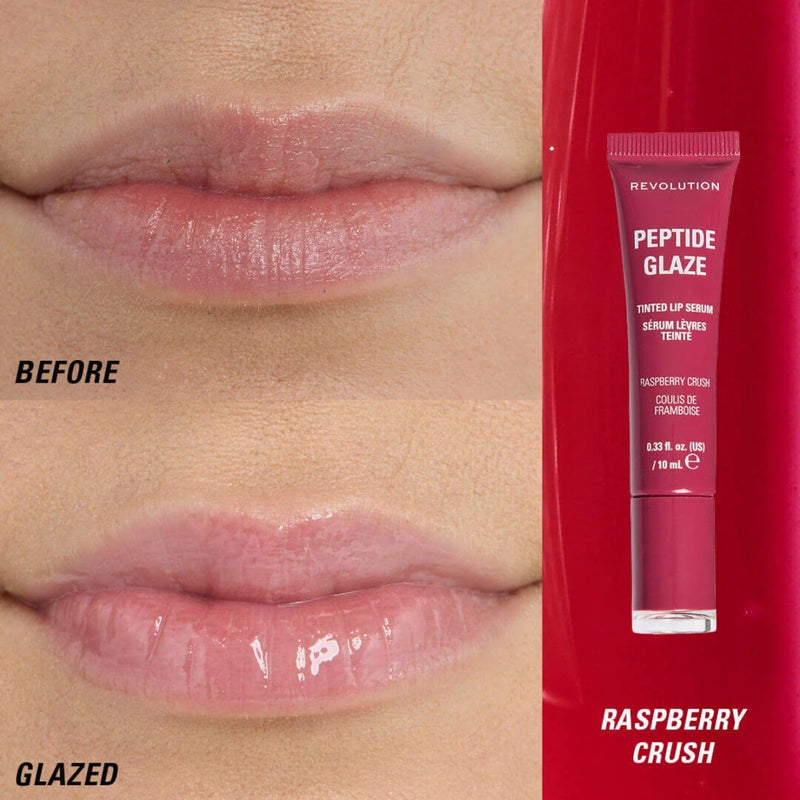 Revolution Makeup Peptide Glaze Tinted Lip Serum Raspberry Crush 10ml