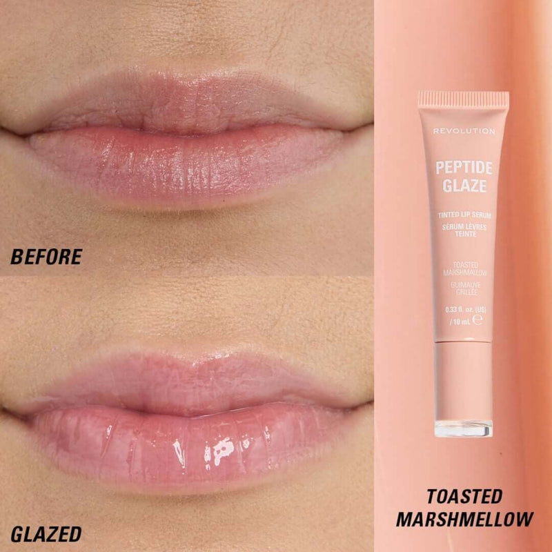 Revolution Makeup Peptide Glaze Tinted Lip Serum Toasted Marshmallow 10ml