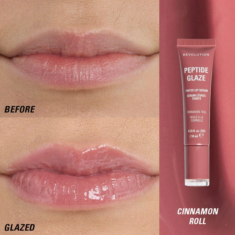 Revolution Makeup Peptide Glaze Tinted Lip Serum Cinnamon Roll 10ml