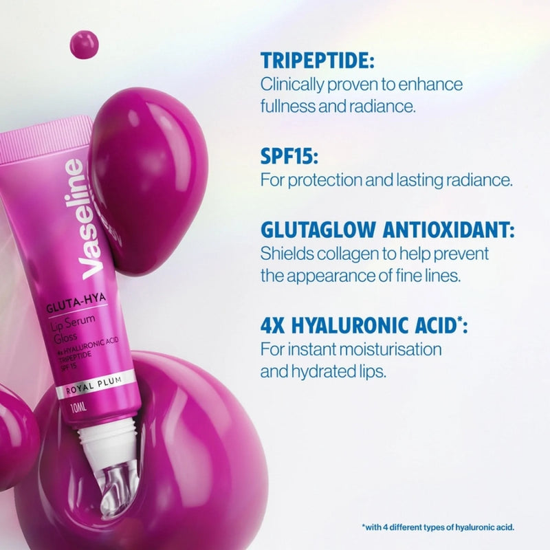 Vaseline Gluta Hya Lip Serum Gloss Royal Plum 10ml