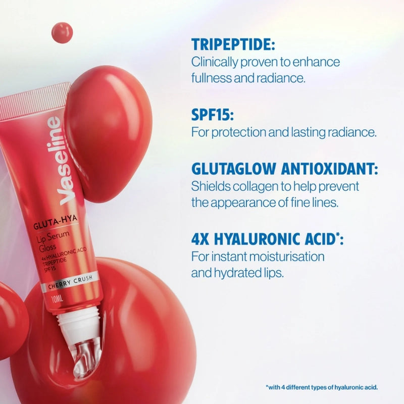 Vaseline Gluta Hya Lip Serum Gloss Cherry Crush 10ml