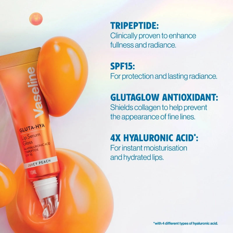 Vaseline Gluta Hya Lip Serum Gloss Juicy Peach 10ml