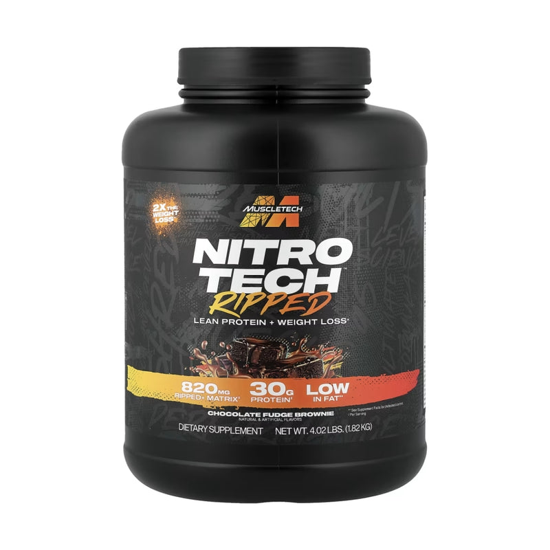 MuscleTech Nitro Tech Whey Protein Ripped Chocolate Fudge Brownie 1.82kg