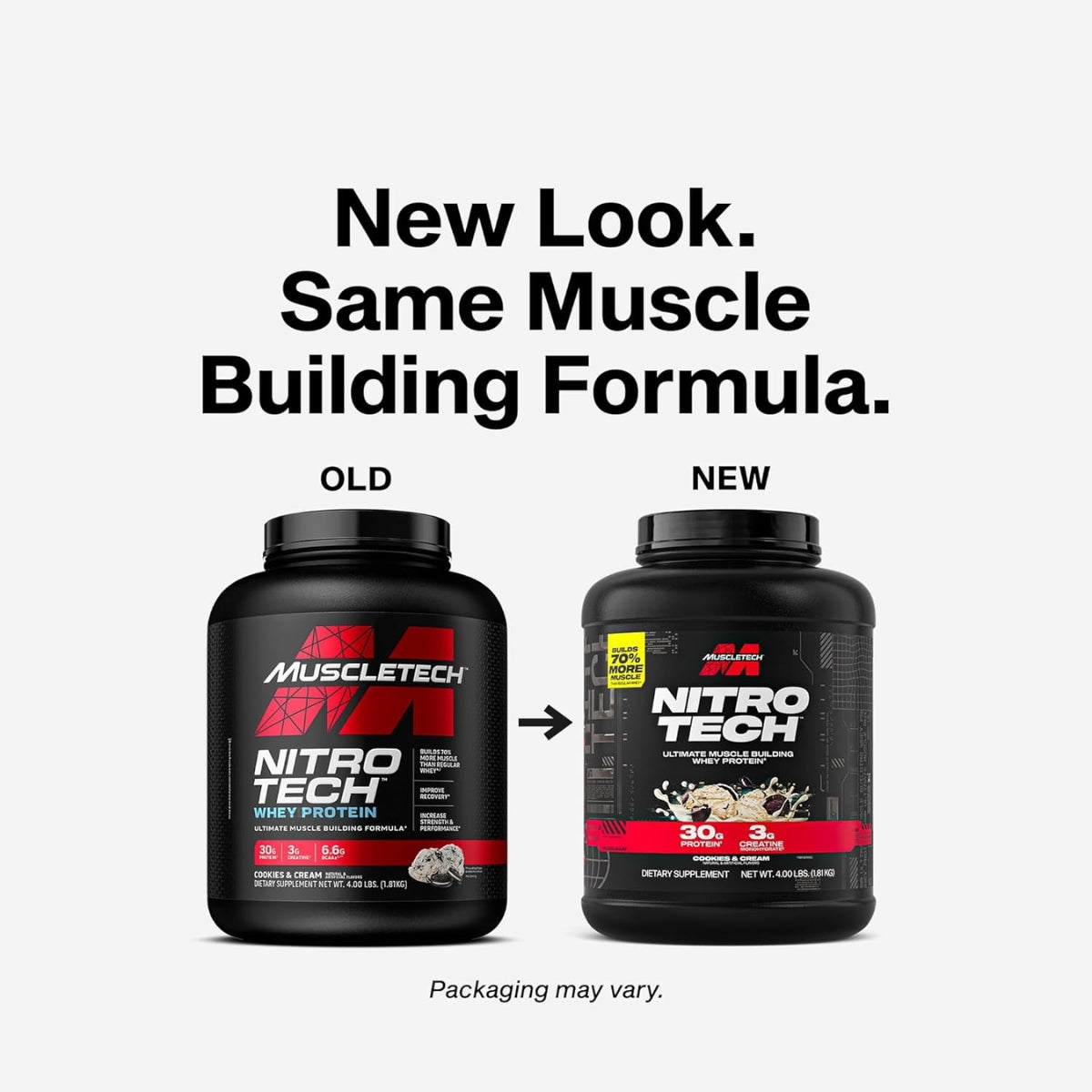 MuscleTech Nitro Tech Whey Protein Cookies & Cream 1.81kg – Chemist ...