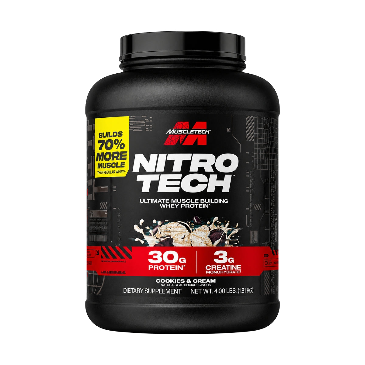 MuscleTech Nitro Tech Whey Protein Cookies & Cream 1.81kg – Chemist ...