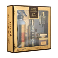 Hamidi Amber Air Freshener 480ml + Muattar 50g + Eau de Parfum 100ml + Concentrated Perfume Oil 12ml Gift Set