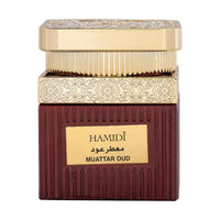 Hamidi Oud Air Freshener 480ml + Muattar 50g + Eau de Parfum 100ml + Concentrated Perfume Oil 12ml Gift Set