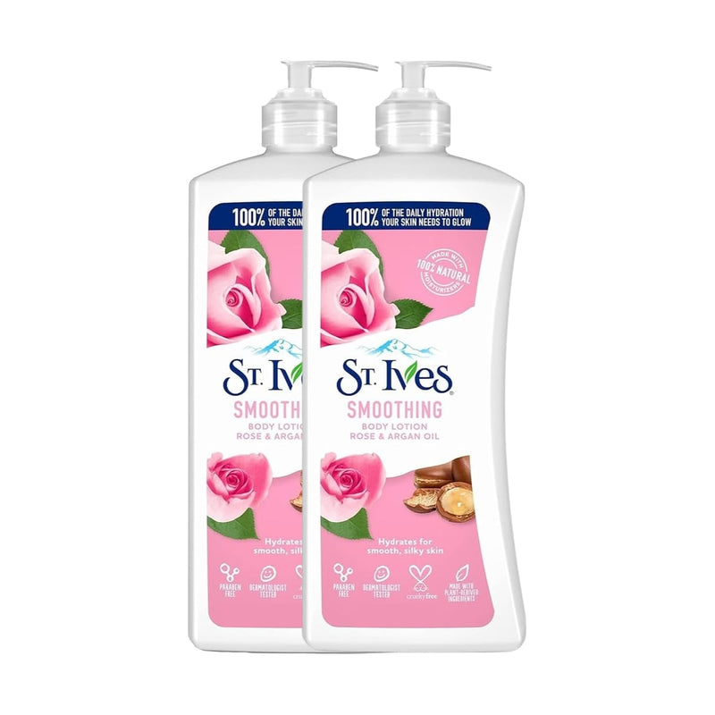 St. Ives Body Lotion Smoothing Rose & Argan Oil 532ml BOGOF