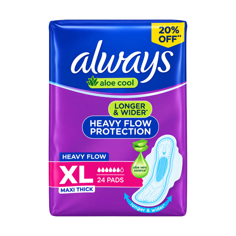 Always Sanitary Pads Thick Normal 24 Count