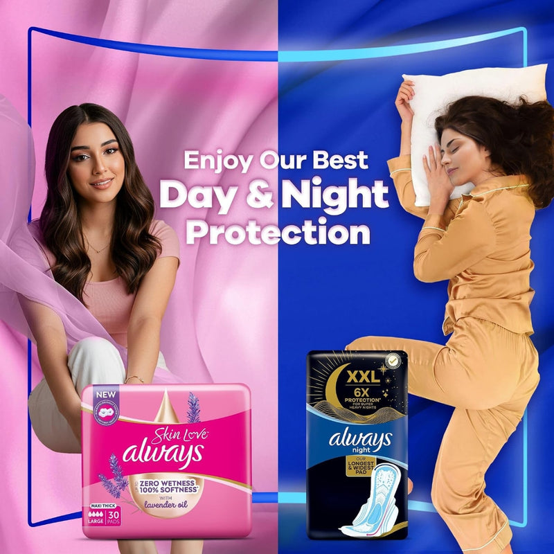 Always Sanitary Pads Thick Long & Wide 72 Count