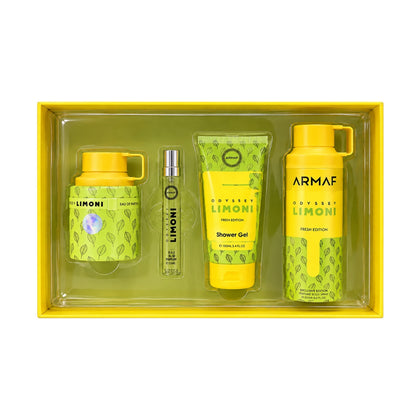 Armaf Odyssey Limoni Fresh Edition Eau de Parfum 100ml + 10ml Travel Spray + Shower Gel 100ml + Pefume Body Spray 200ml Gift Set